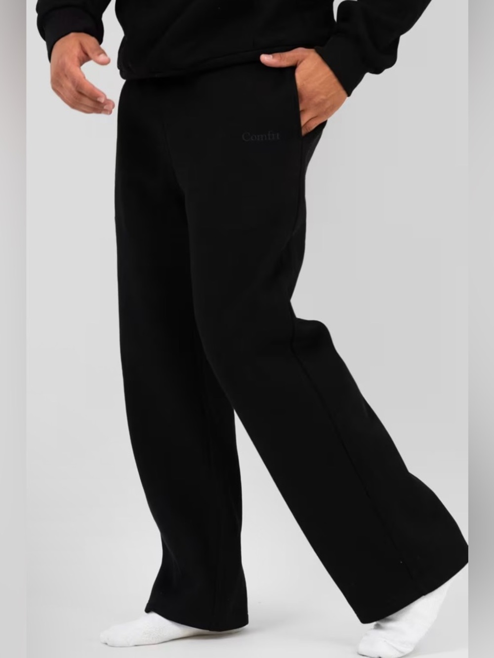 Comfrt Unisex Black Onyx Straight Leg Sweatpants - Size S